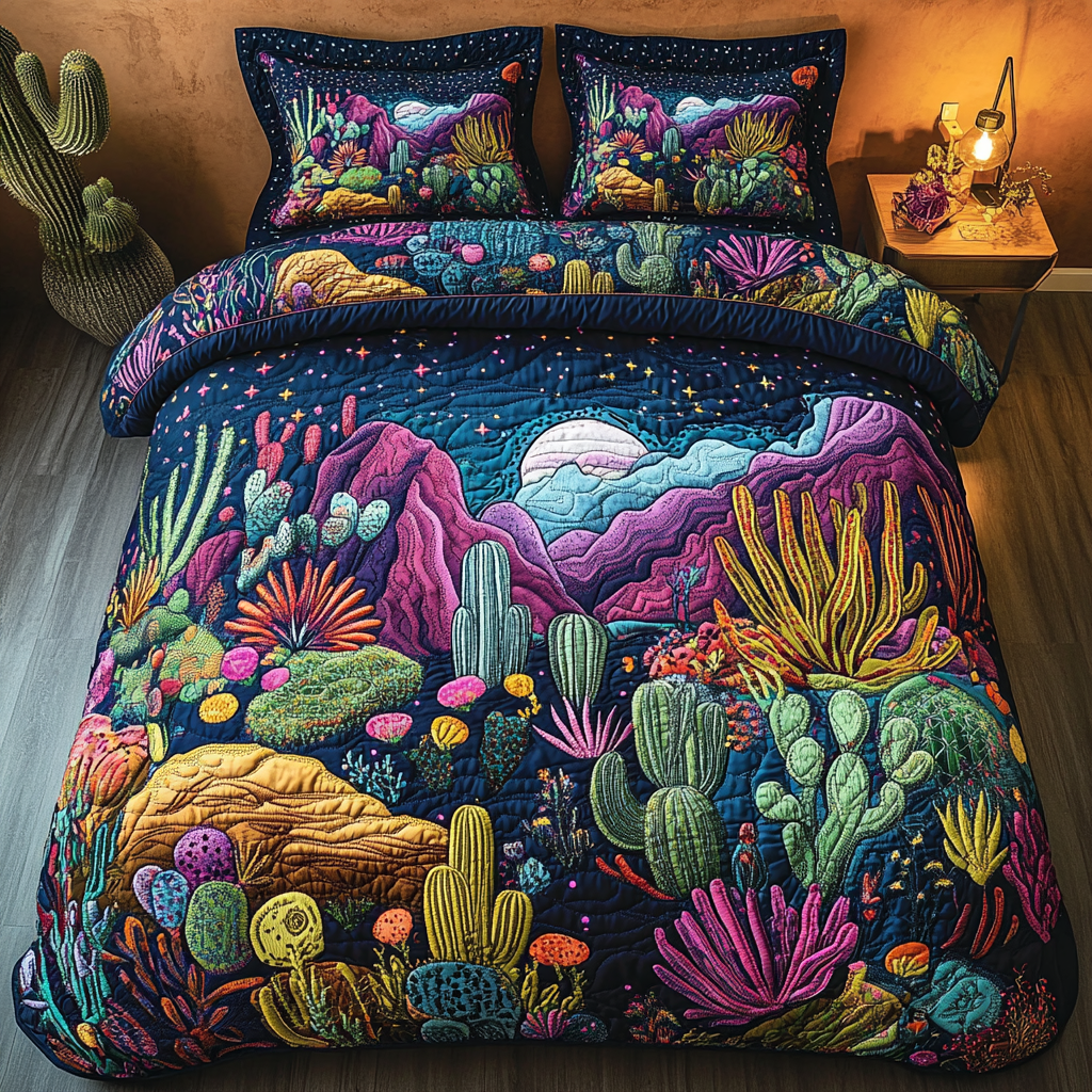 Sandy Horizons Quilted Bedding Set Cactus Themed Gifts