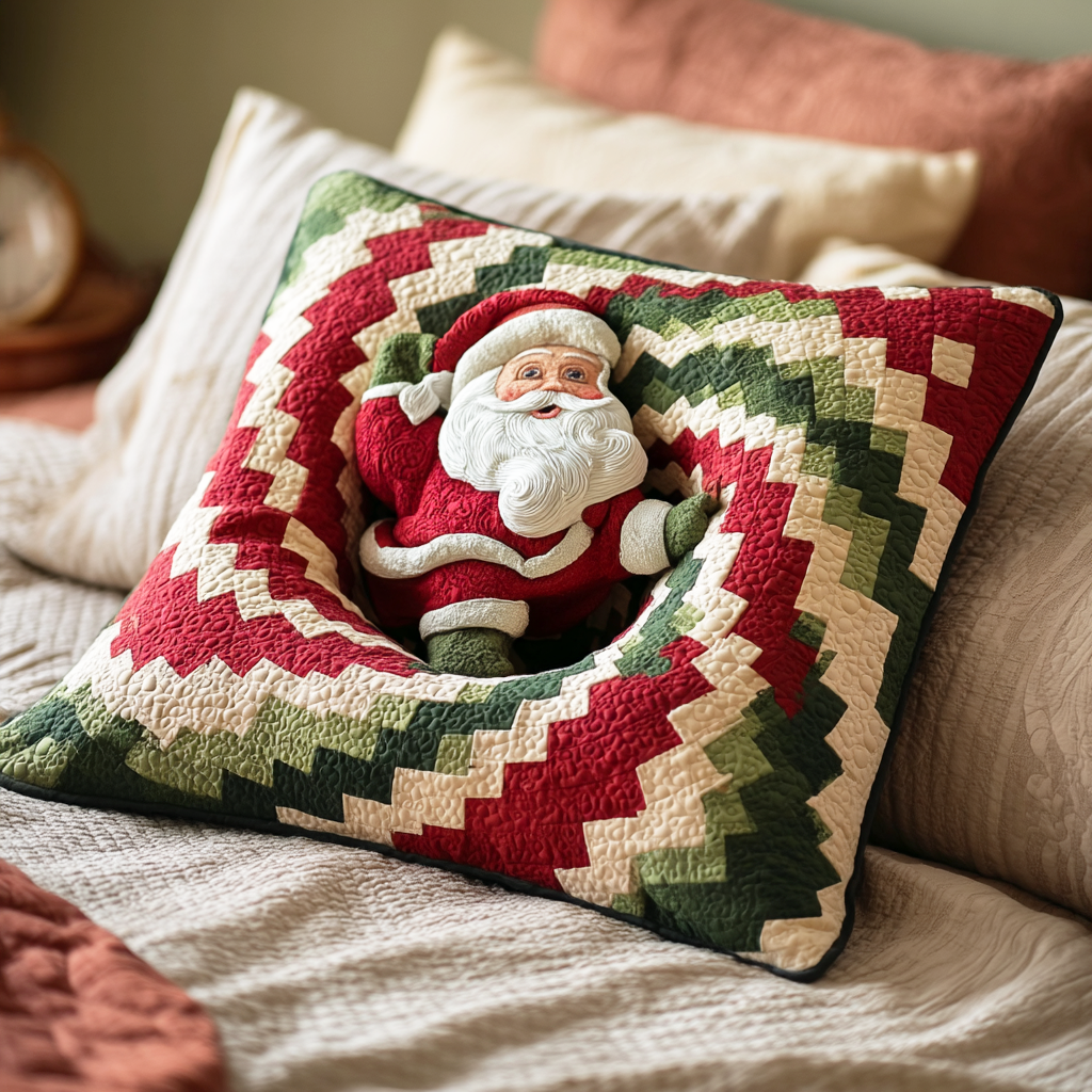 Santa Journey Quilted Pillow Case Christmas Throw Pillow Covers Christmas Gifts For Men