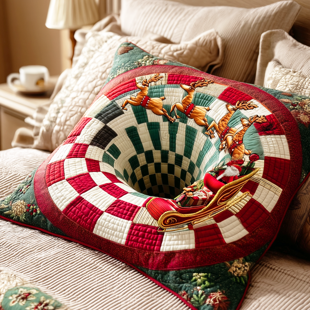 Santa Ride Quilted Pillow Case Christmas Sofa Pillow Covers Christmas Gifts For Wife