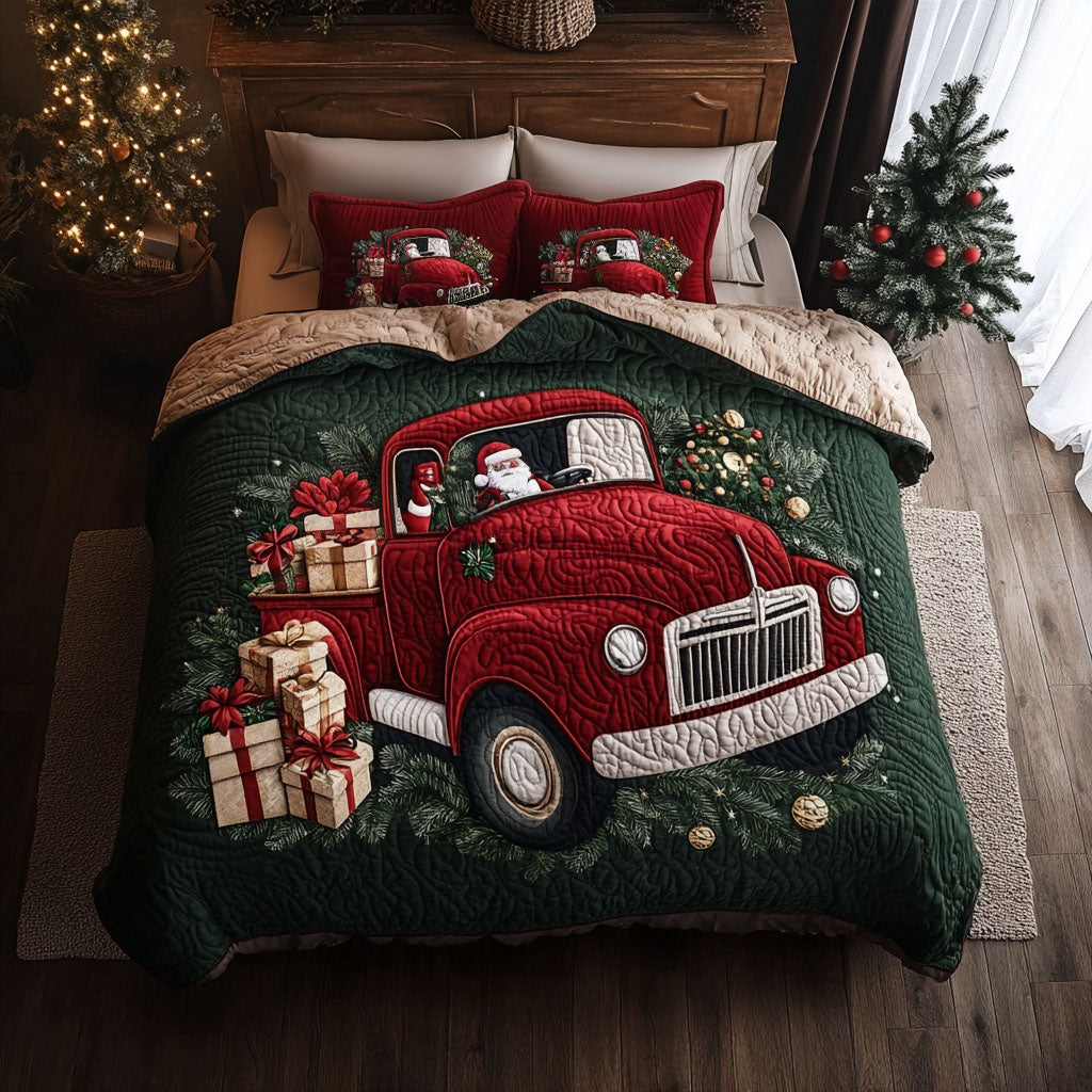 Santas Sleigh on Wheels Quilted Bedding Set Secret Santa Gift Ideas