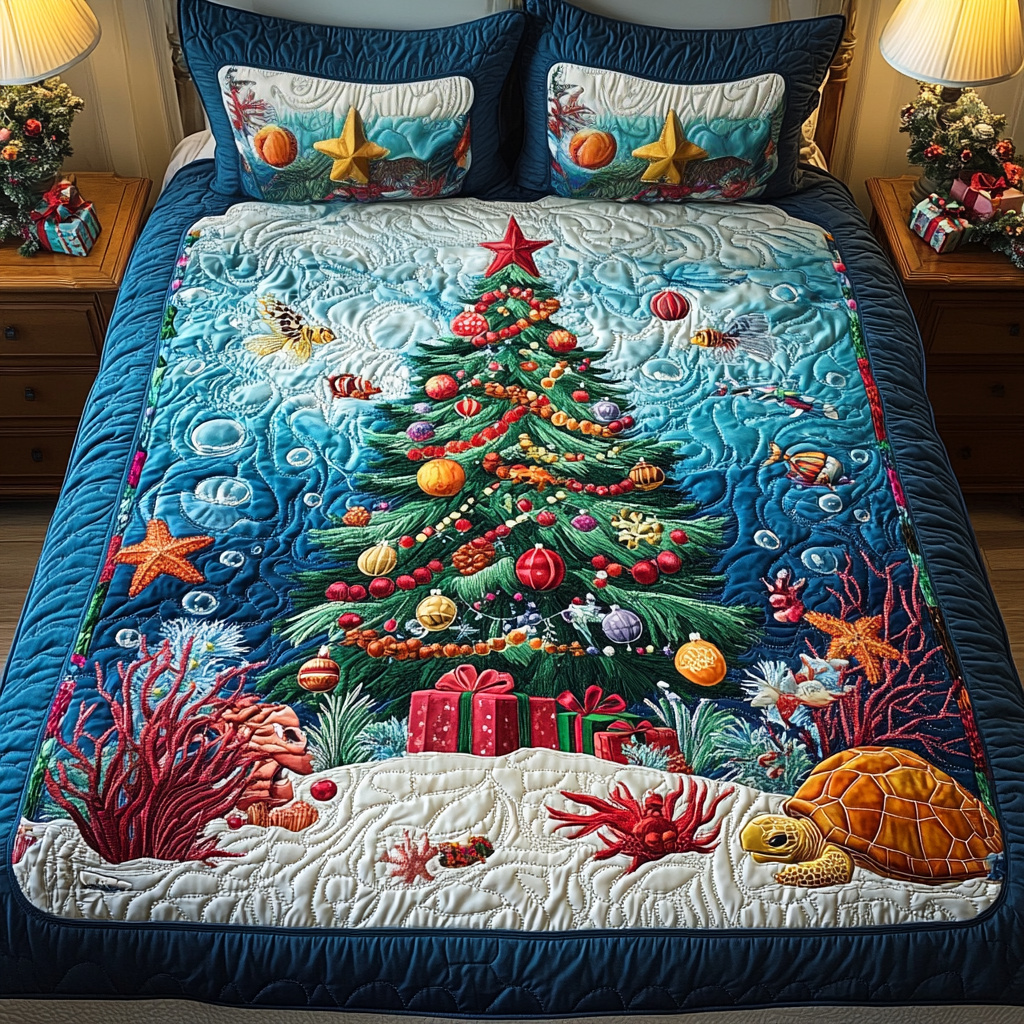 Seaside Cheer Quilted Bedding Set Presents For Ocean Lovers