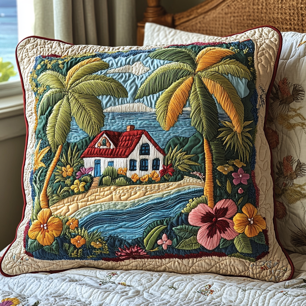 Seaside Escape Quilted Pillow Case Decorative Pillow Cases Best Gifts For Beach Lovers
