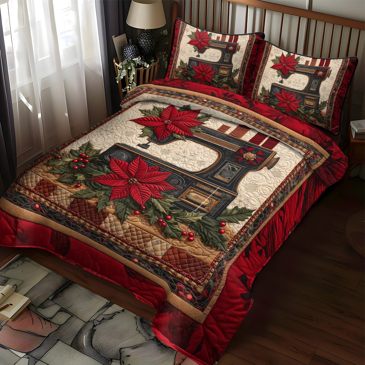 Sewing Serenity Quilted Bedding Set Gift Ideas For Sewing Lovers