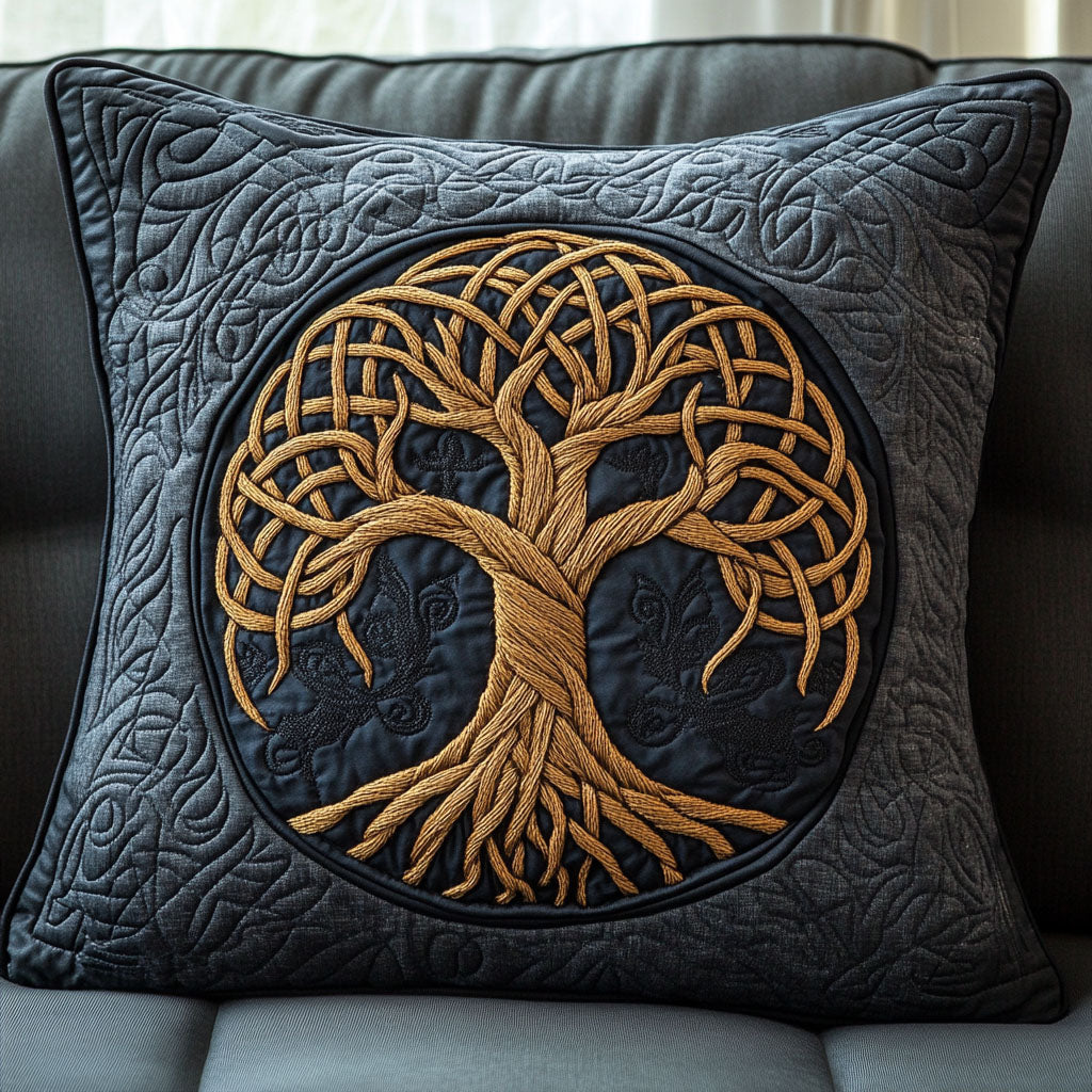 Shadow Root Embrace Quilted Pillow Case Home Decor Pillow Covers Tree Of Life Merchandise