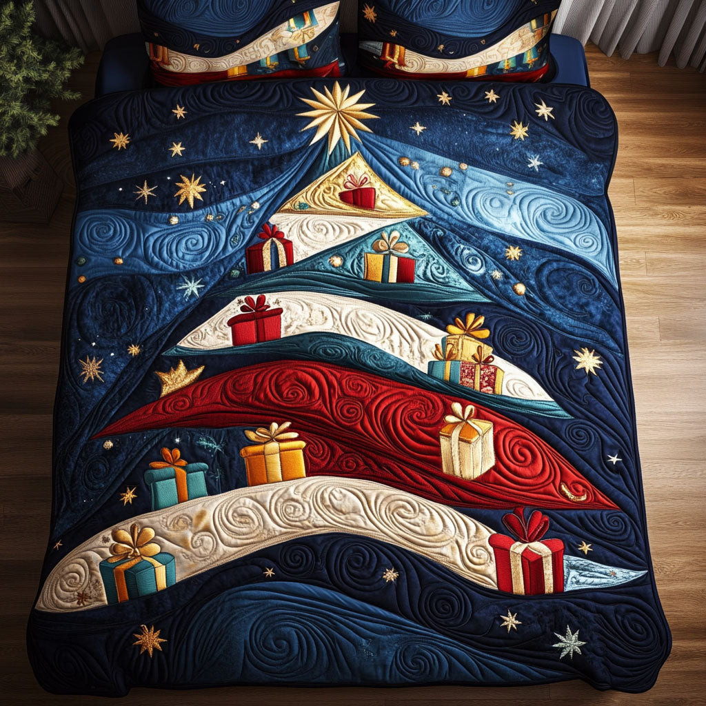Silent Night Pines Quilted Bedding Set Secret Santa Gifts