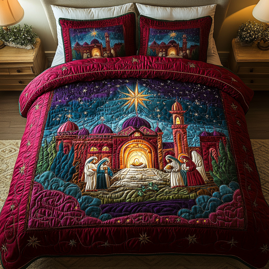 Silent Prayer Quilted Bedding Set Secret Santa Gift Ideas