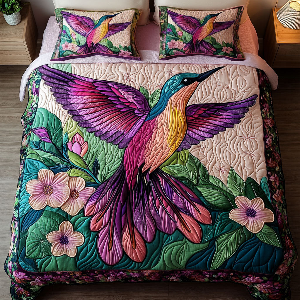Sky Dancer Quilted Bedding Set Unique Hummingbird Gifts