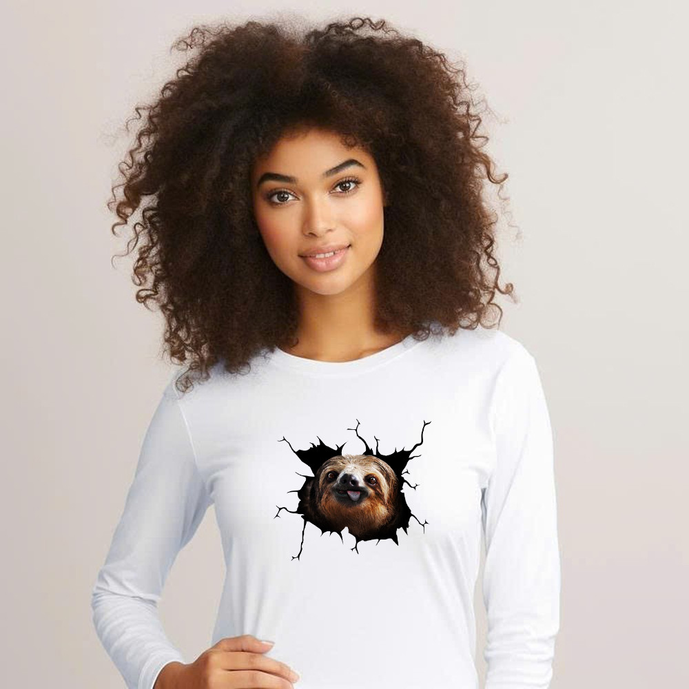 Sloth Came Out Shirt Sloth Long Sleeve Shirt Cute Graphic Unisex Gift For Brothers Idea Basgiathsweatshirts - Image 5