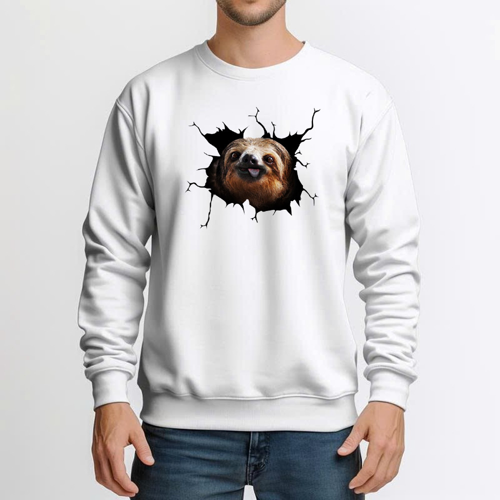 Sloth Came Out Shirt Sloth Sweatshirt Cute Graphic Unisex Gift For Brothers Idea Basgiathsweatshirts - Image 5