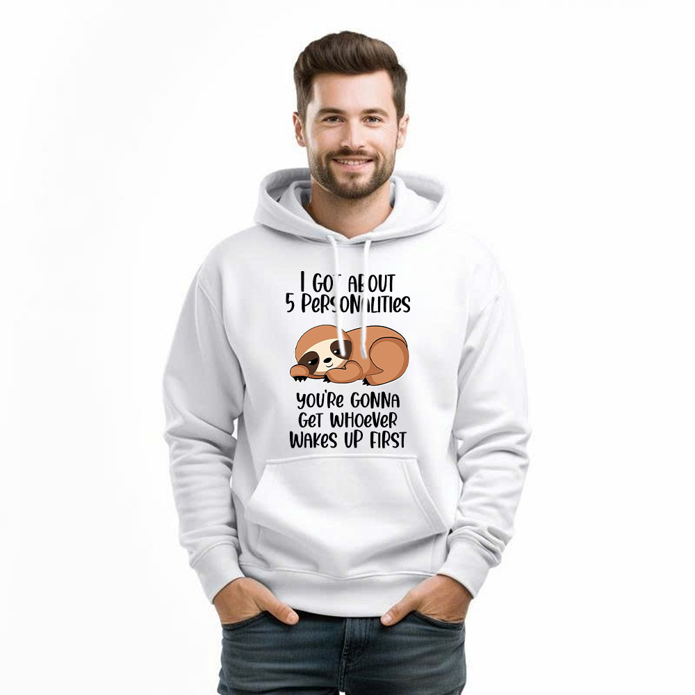 Sloth I Got About 5 Personalities Shirt Funny Hoodie Sayings Gifts For Sloth Lovers Basgiathsweatshirts - Image 2