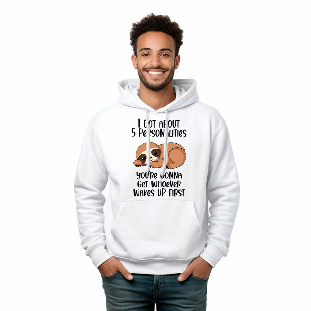 Sloth I Got About 5 Personalities Shirt Funny Hoodie Sayings Gifts For Sloth Lovers Basgiathsweatshirts - Image 5