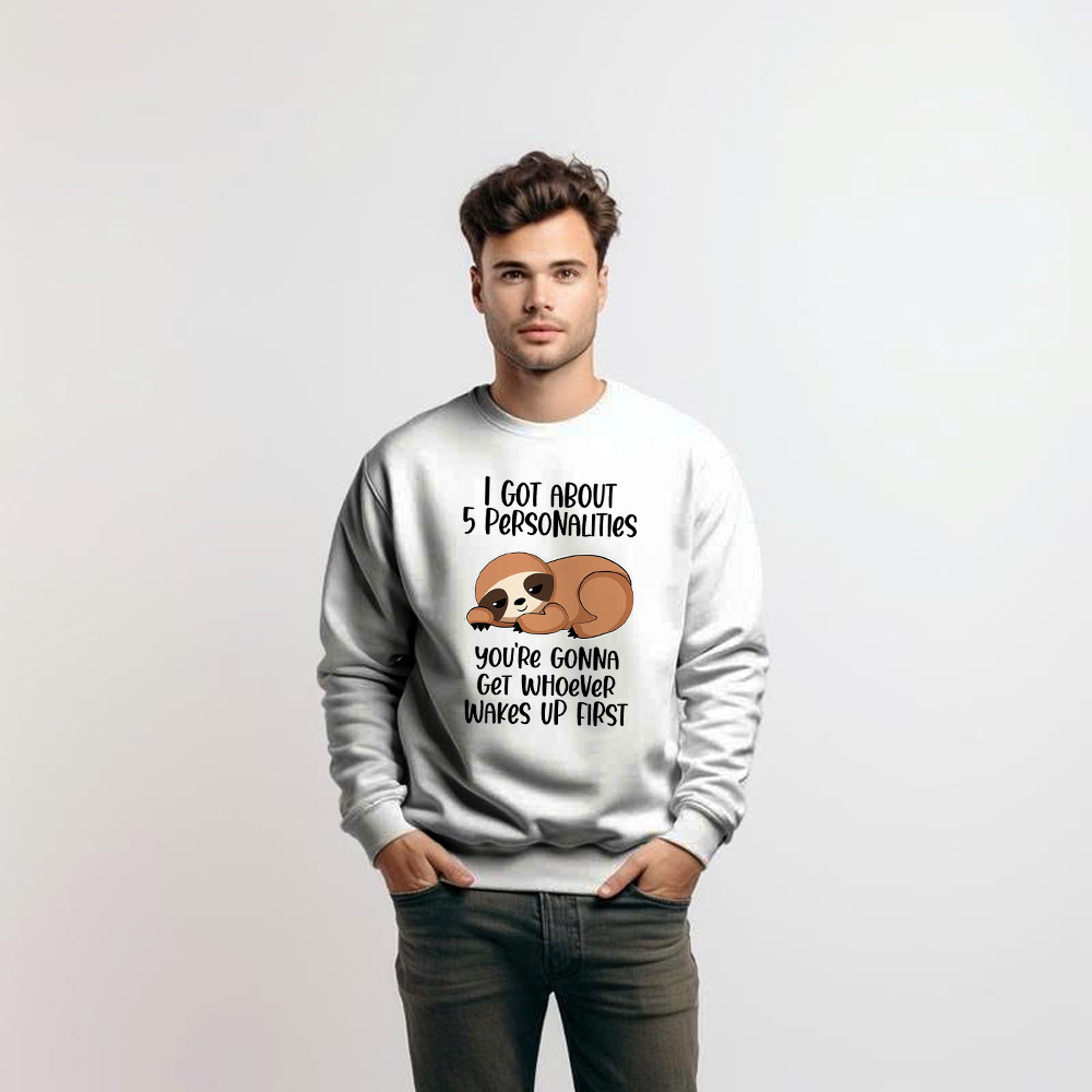 Sloth I Got About 5 Personalities Shirt Funny Sweatshirt Sayings Gifts For Sloth Lovers Basgiathsweatshirts - Image 2