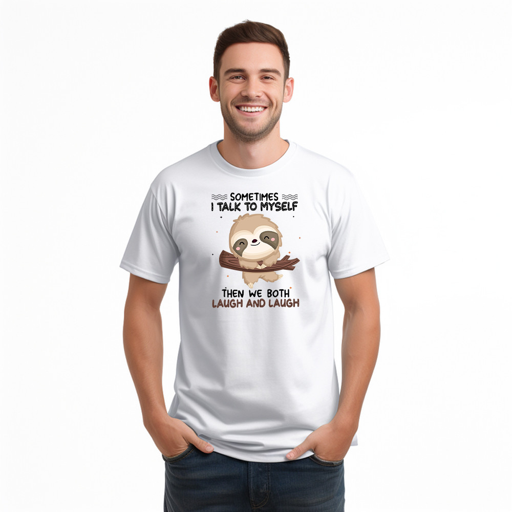 Sloth Sometimes I Talk To Myself T-Shirt Cute Fun Sayings For Shirts Gift For Sloth Lovers Basgiathsweatshirts - Image 4
