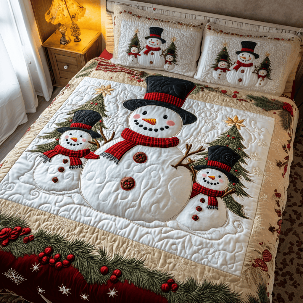 Snow Haven Quilted Bedding Set Christmas Presents For Boyfriend