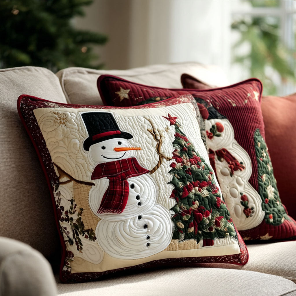 Snowy Joy Quilted Pillow Case Best Christmas Pillow Covers Christmas Presents