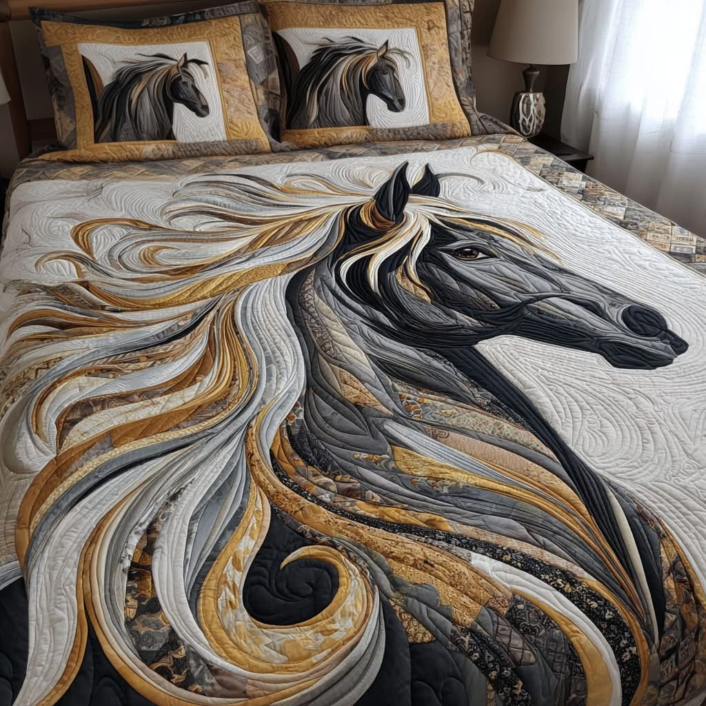 Soul Of The Horse Quilted Bedding Set Artistic Bed Decor Best Gifts For Horse Lovers