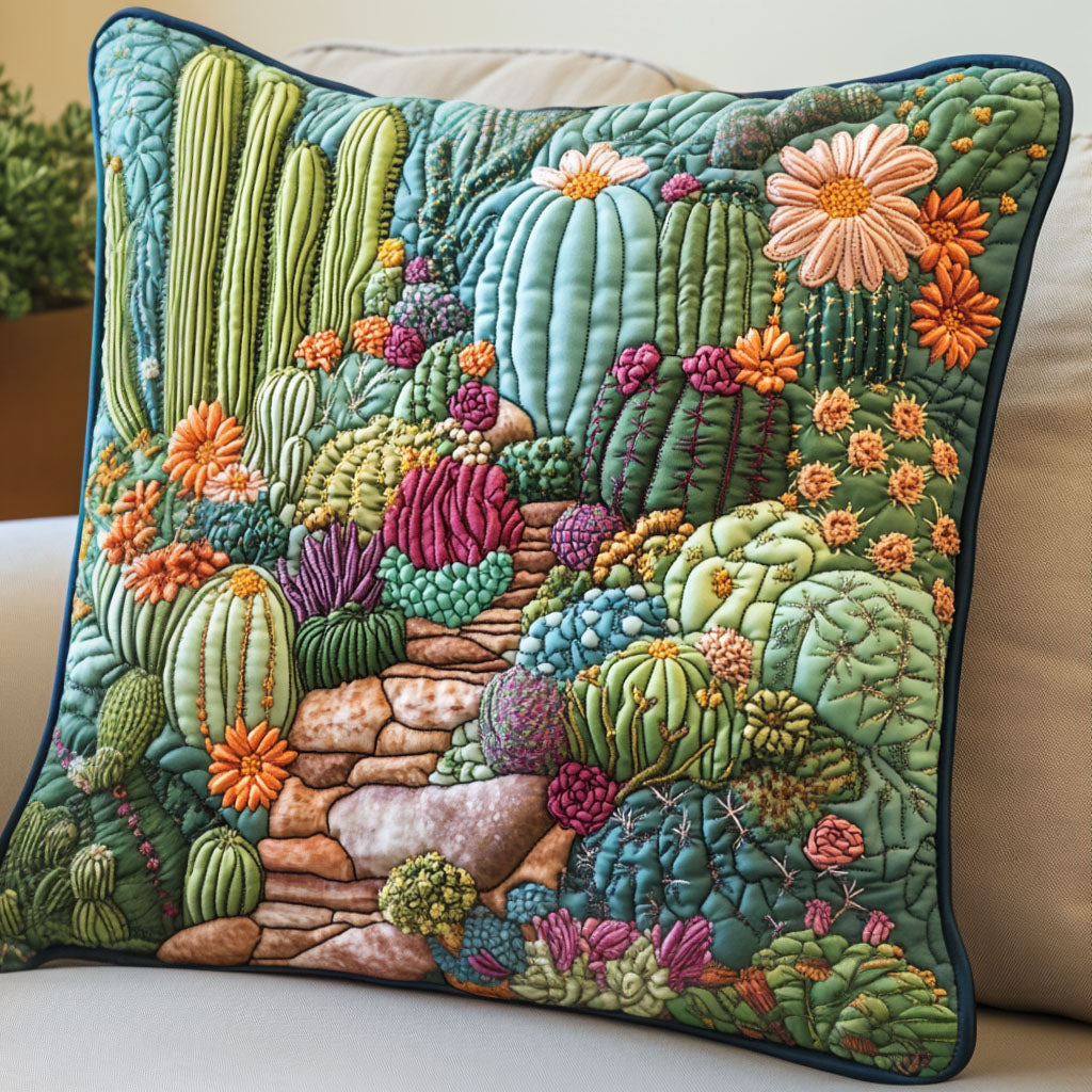 Spiky Beauty Quilted Pillow Case Throw Pillow Cases Cactus Themed Gifts