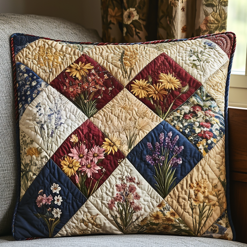Spring Flowers Patchwork Quilted Pillow Case Nice Pillow Covers Sunflower Gifts For Friends