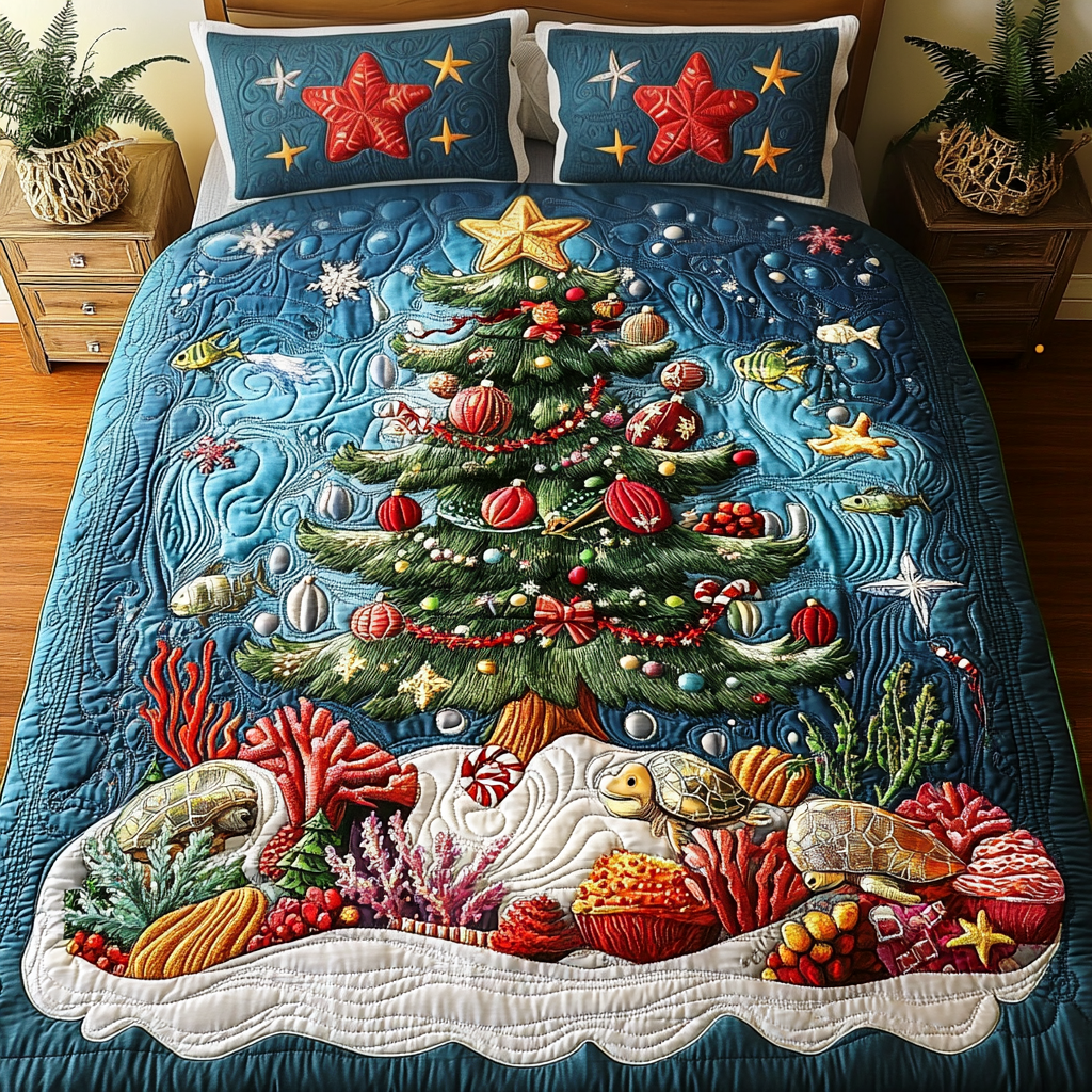 Starfish Magic Quilted Bedding Set Gifts For Ocean Lovers