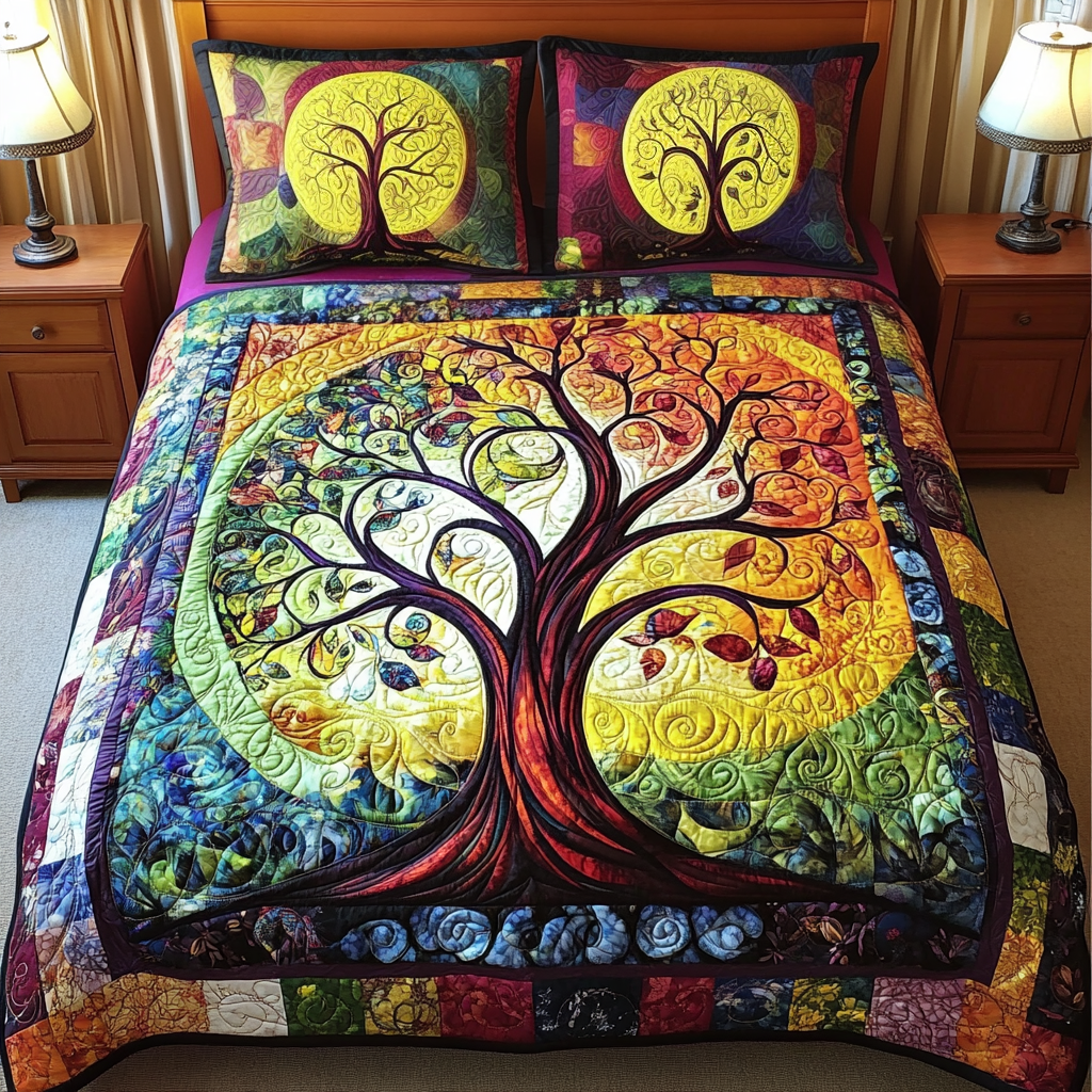 Starlit Woodland Dreams Quilted Bedding Set Gifts For Plant Lovers