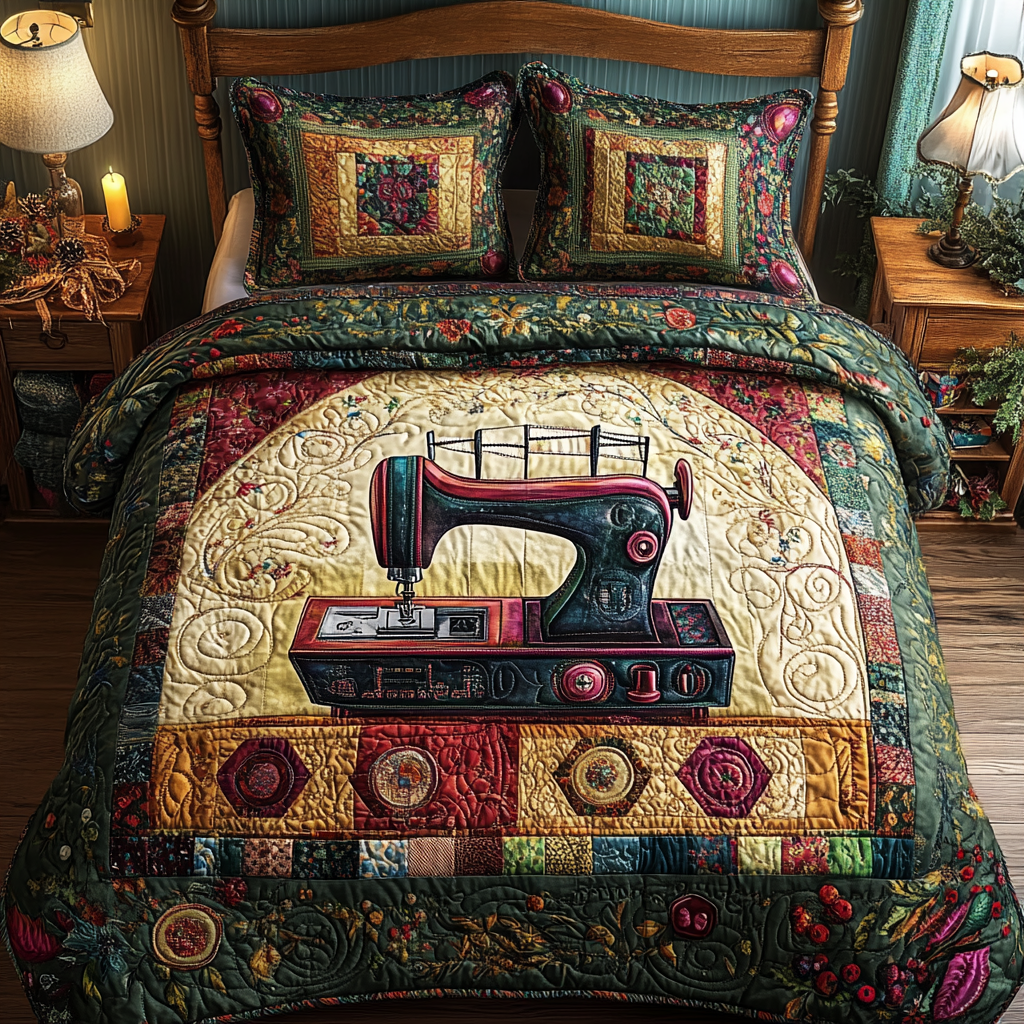 Stitched Memories Quilted Bedding Set Christmas Gifts For Sewers