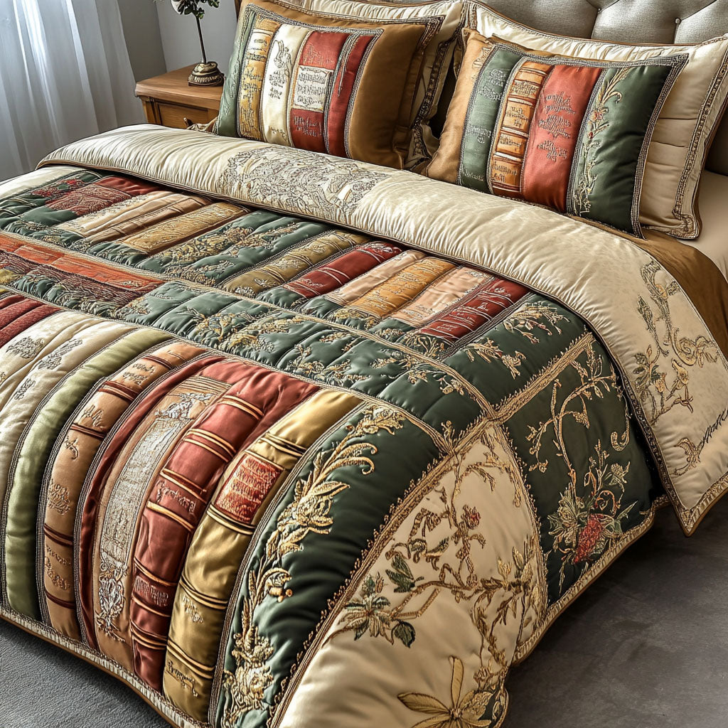 Storybook Dreams Quilted Bedding Set Holiday Duvet Covers Book Lovers Gifts For Mom