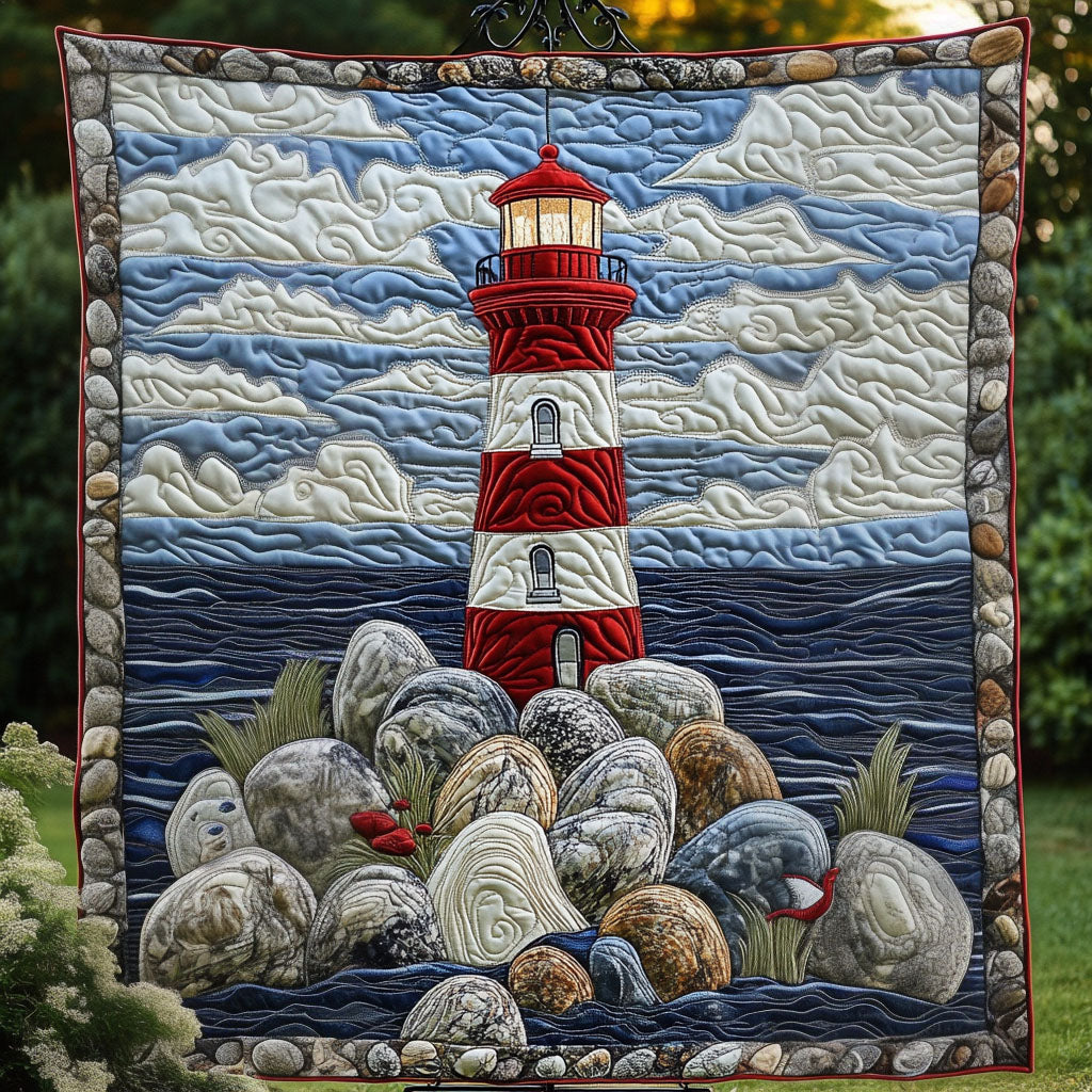 Striped Beacon Quilted Blanket Christmas Bedroom Decor Lighthouse Gifts For Men