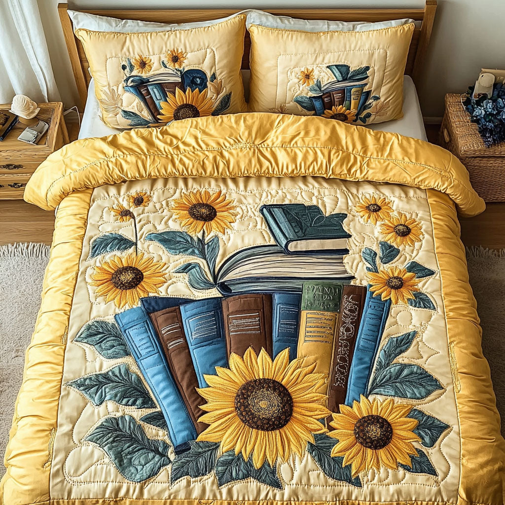 Sunflower Stories Quilted Bedding Set Christmas Bedroom Ideas Good Gifts For Readers