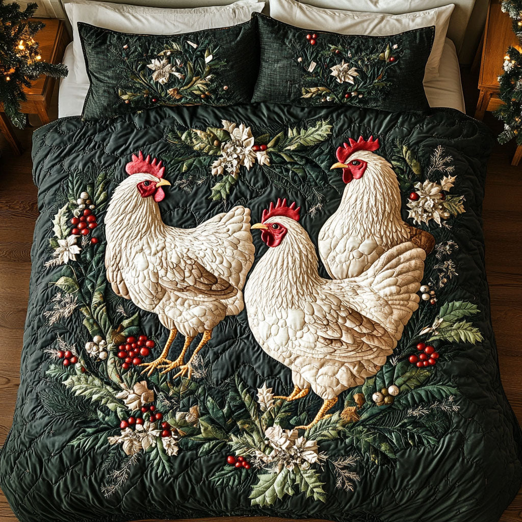 Sunrise Anthem Quilted Bedding Set Chicken Lover Presents
