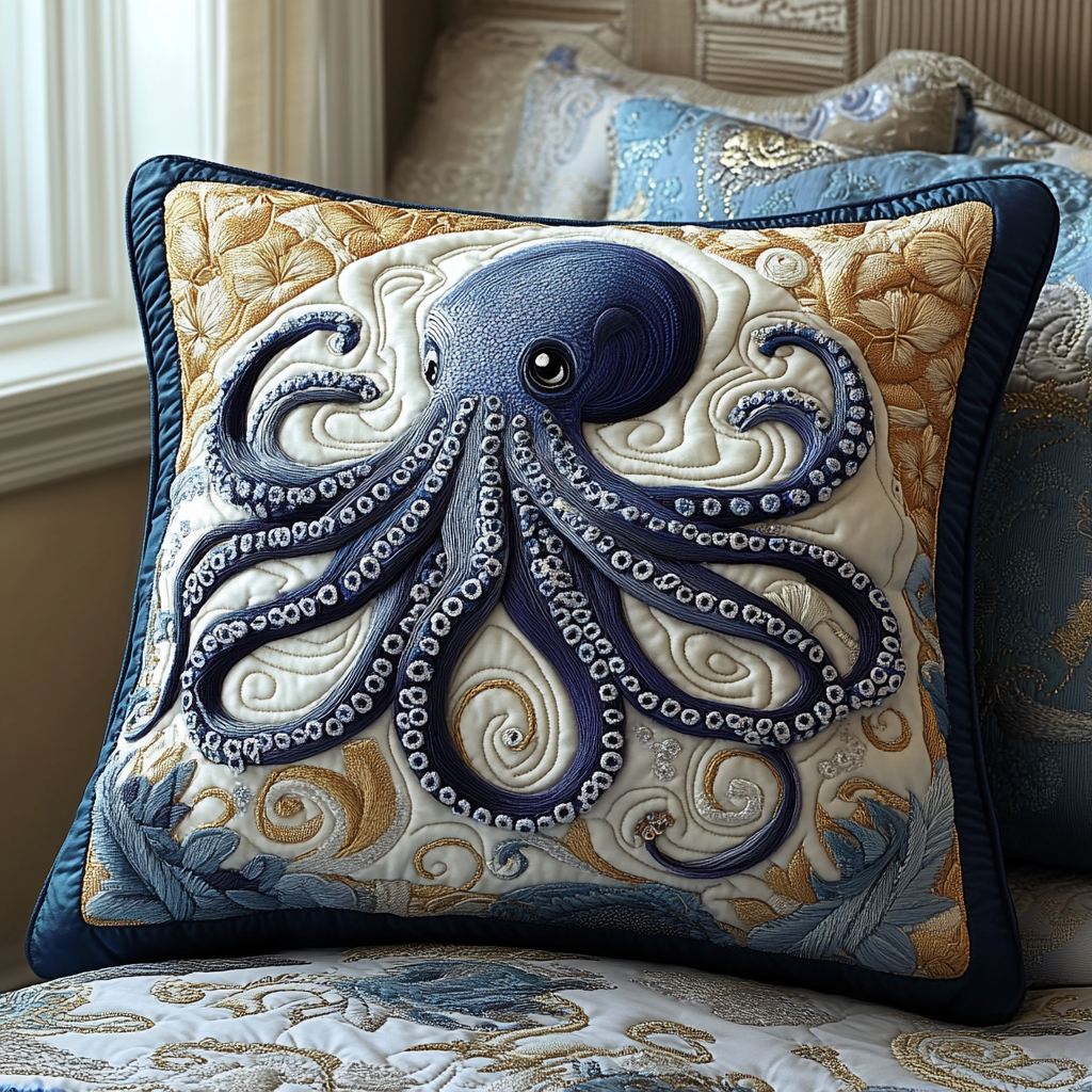 Tentacle Dance Quilted Pillow Case Decorative Pillow Cases Gifts For Octopus Lovers