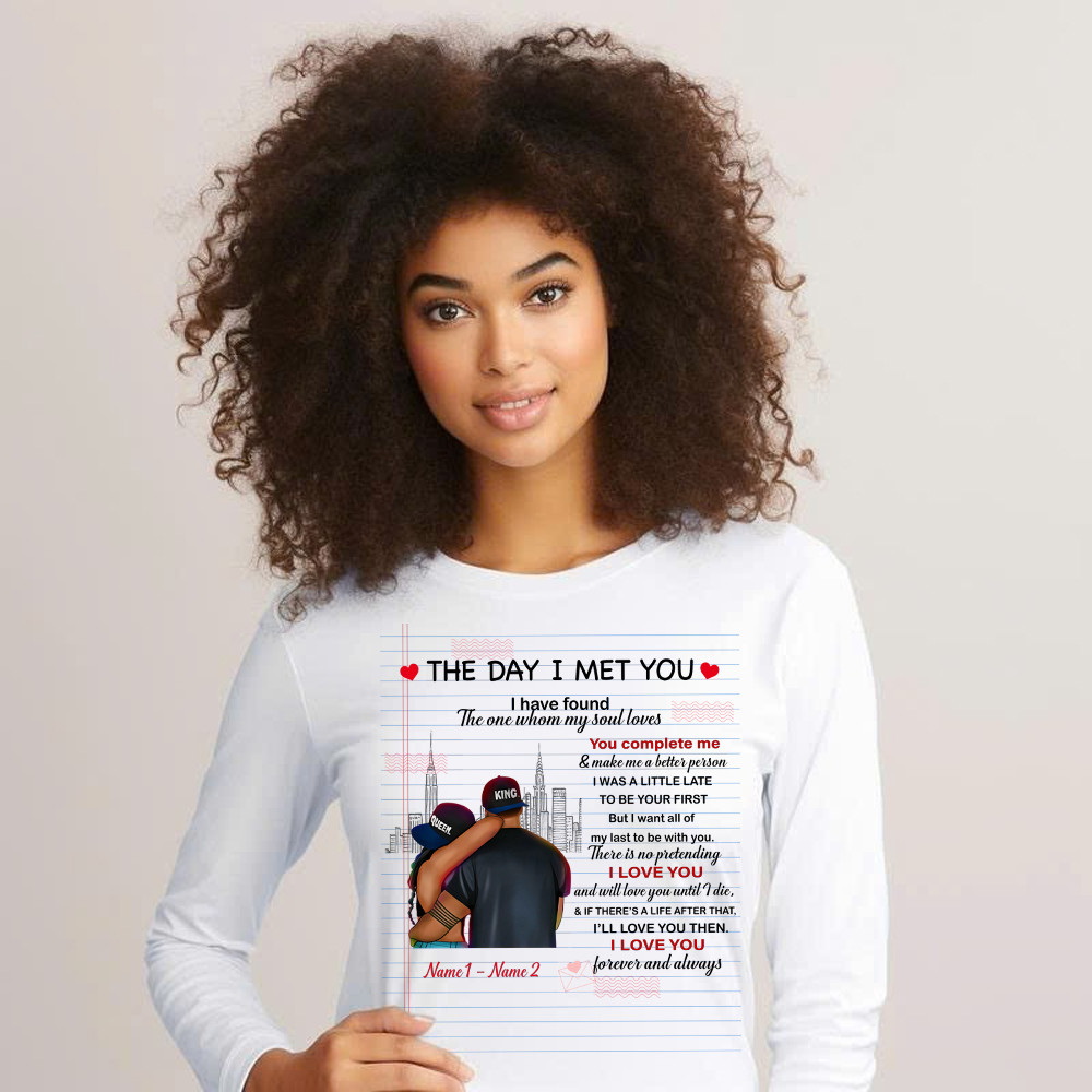 The Day I Met You I Have Found The One Whom My Soul Loves Long Sleeve Shirt Matching Shirts For Couples Basgiathsweatshirts - Image 3