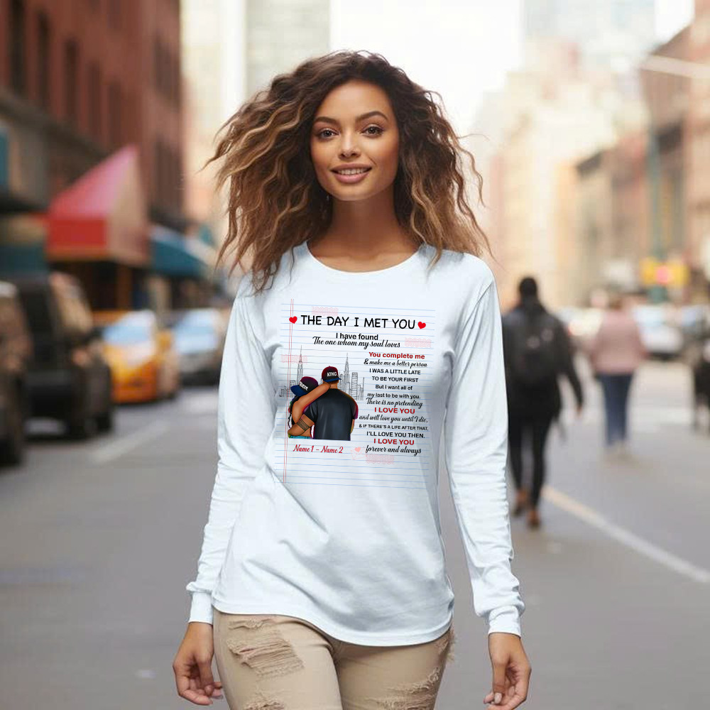 The Day I Met You I Have Found The One Whom My Soul Loves Long Sleeve Shirt Matching Shirts For Couples Basgiathsweatshirts - Image 5