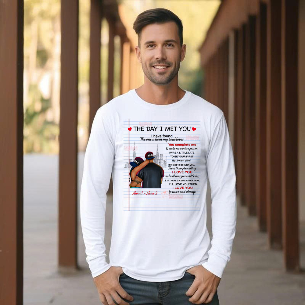 The Day I Met You I Have Found The One Whom My Soul Loves Long Sleeve Shirt Matching Shirts For Couples Basgiathsweatshirts - Image 2