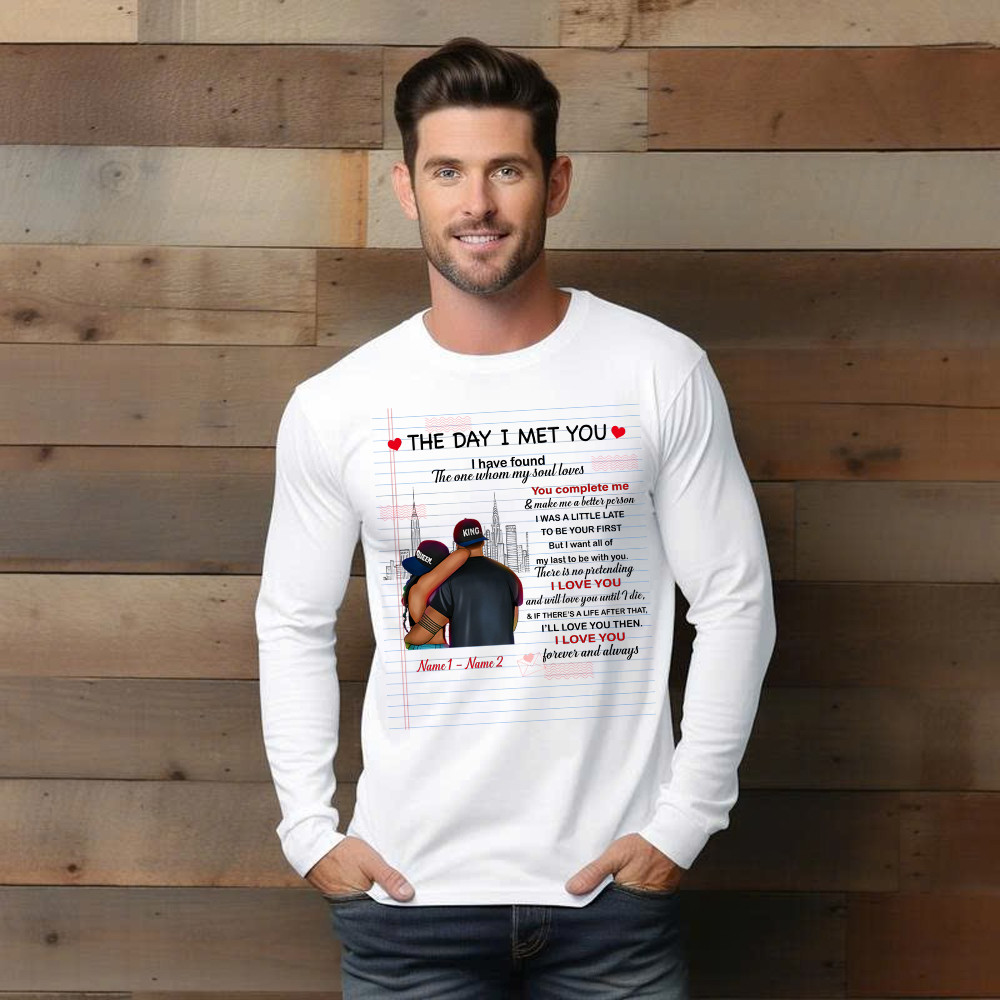 The Day I Met You I Have Found The One Whom My Soul Loves Long Sleeve Shirt Matching Shirts For Couples Basgiathsweatshirts - Image 4