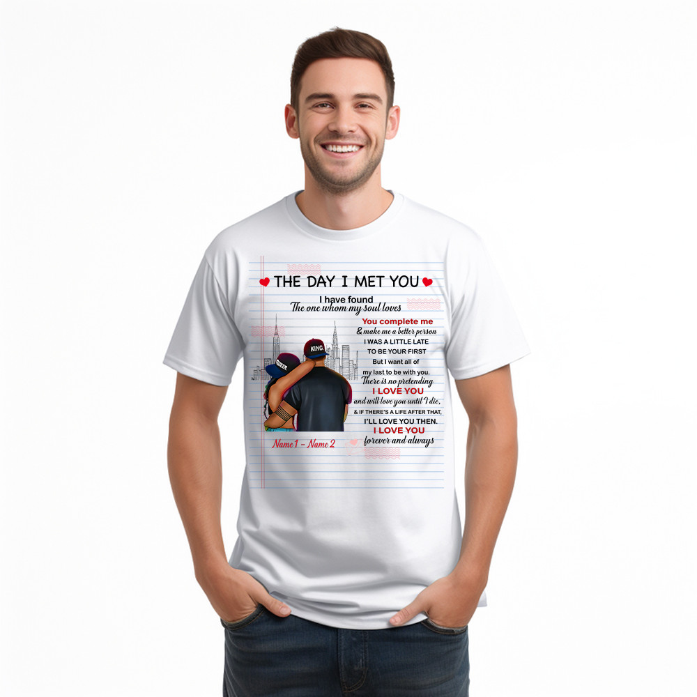The Day I Met You I Have Found The One Whom My Soul Loves T-Shirt Matching Shirts For Couples Basgiathsweatshirts - Image 3