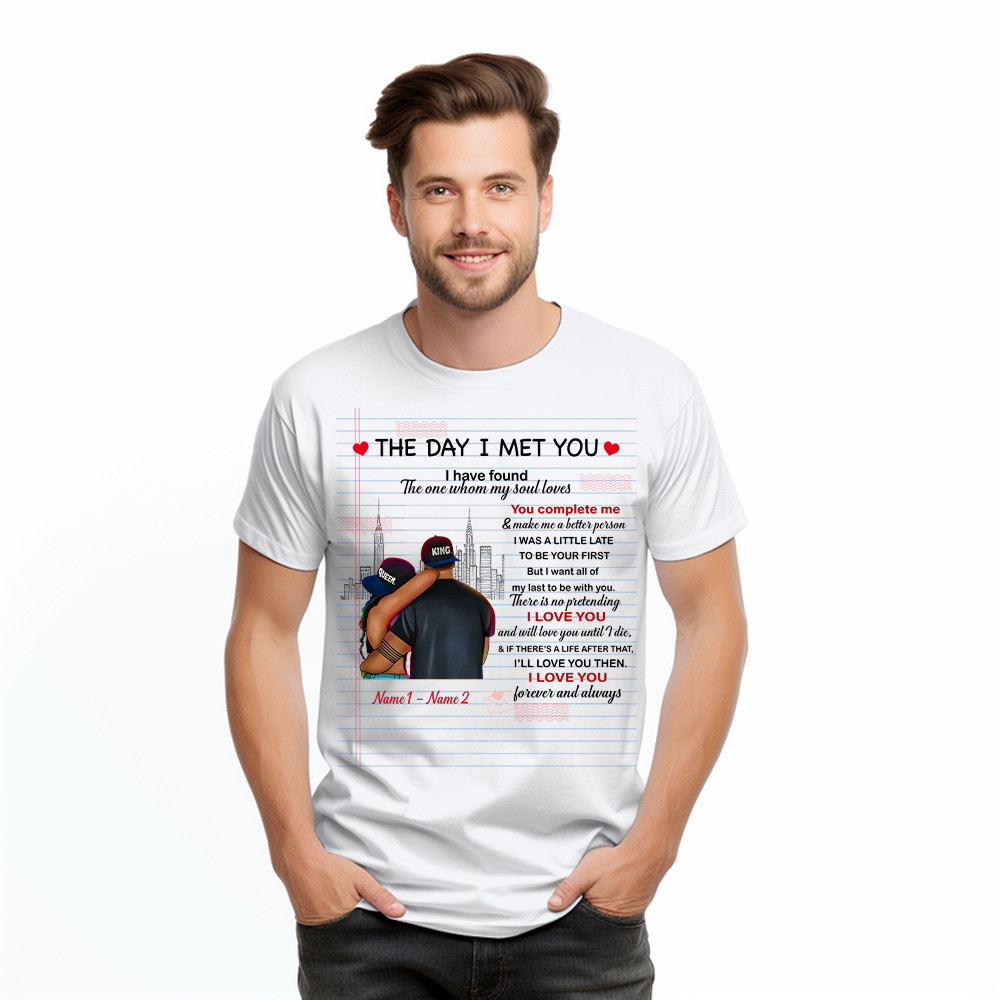 The Day I Met You I Have Found The One Whom My Soul Loves T-Shirt Matching Shirts For Couples Basgiathsweatshirts - Image 2