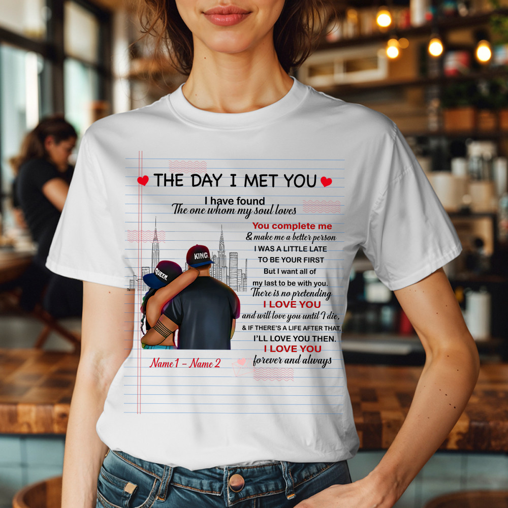 The Day I Met You I Have Found The One Whom My Soul Loves T-Shirt Matching Shirts For Couples Basgiathsweatshirts - Image 5