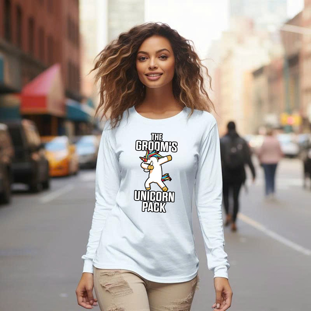 The Groom's Unicorn Pack Long Sleeve Shirt Funny Groomsmen Shirt Best Gifts For Groomsmen Basgiathsweatshirts - Image 2