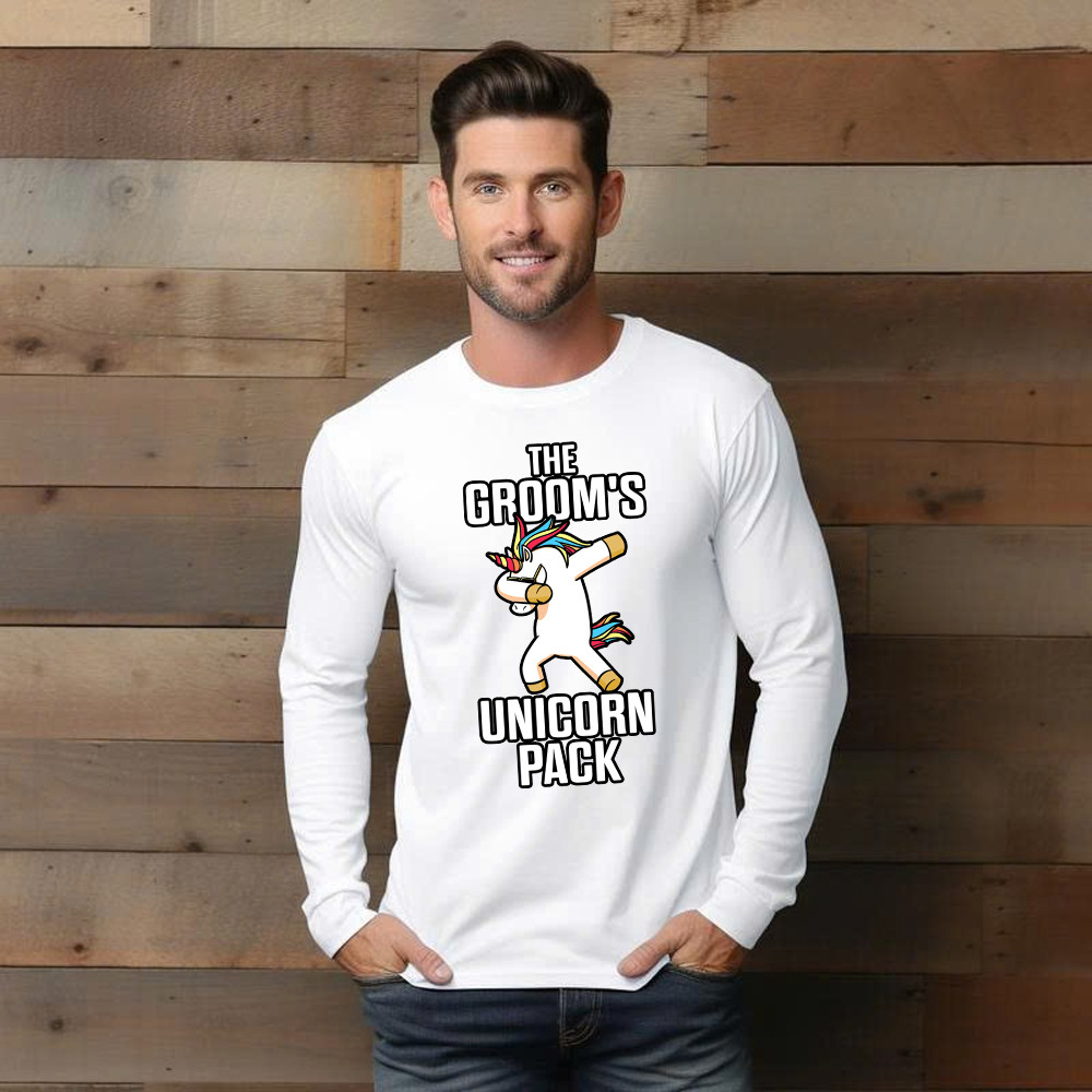 The Groom's Unicorn Pack Long Sleeve Shirt Funny Groomsmen Shirt Best Gifts For Groomsmen Basgiathsweatshirts - Image 4