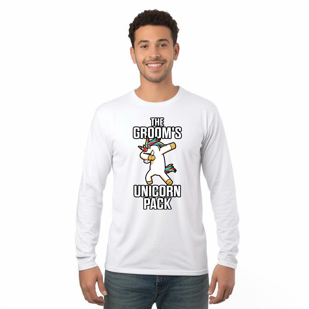The Groom's Unicorn Pack Long Sleeve Shirt Funny Groomsmen Shirt Best Gifts For Groomsmen Basgiathsweatshirts