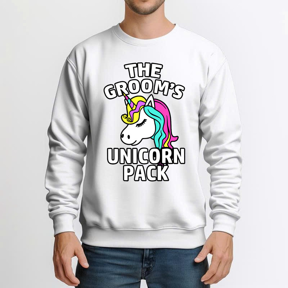 The Groom's Unicorn Pack Sweatshirt Funny Groomsmen Shirts Gifts For Dude Friends Basgiathsweatshirts - Image 3