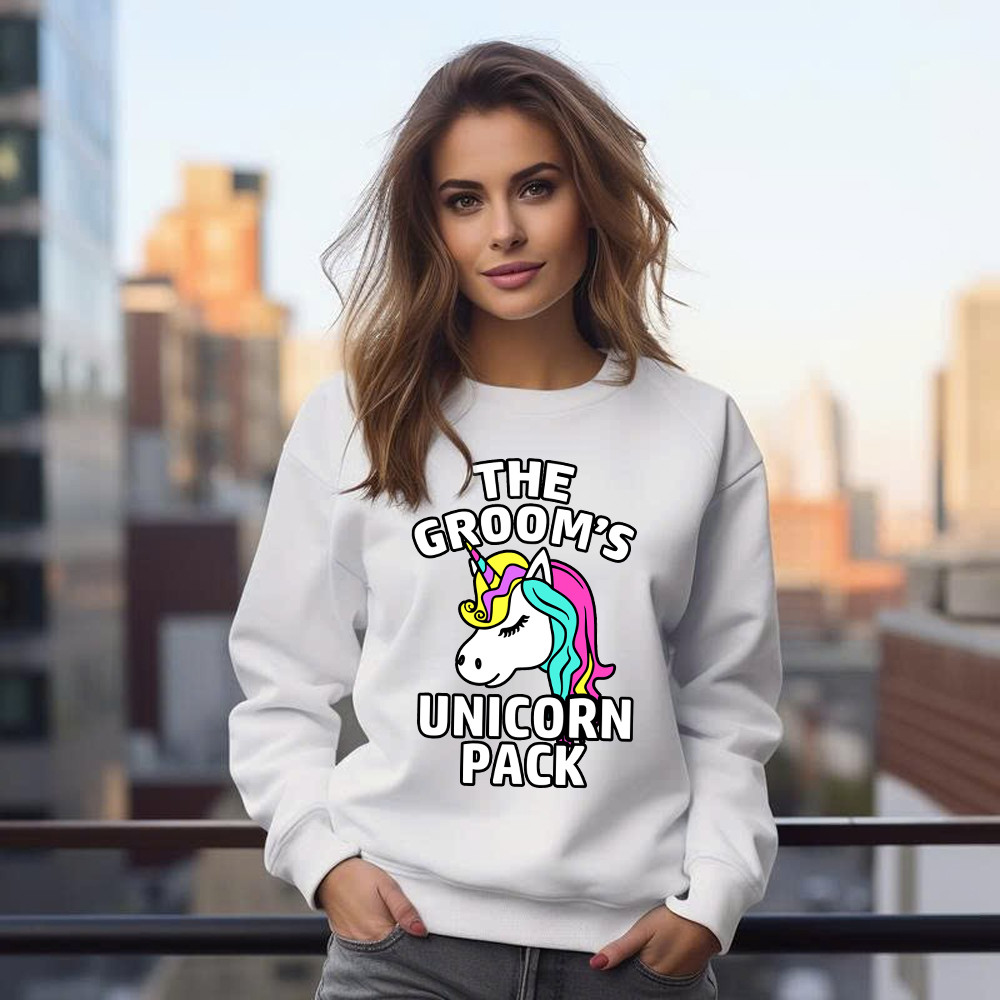 The Groom's Unicorn Pack Sweatshirt Funny Groomsmen Shirts Gifts For Dude Friends Basgiathsweatshirts - Image 2