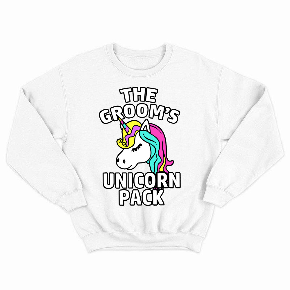 The Groom's Unicorn Pack Sweatshirt Funny Groomsmen Shirts Gifts For Dude Friends Basgiathsweatshirts