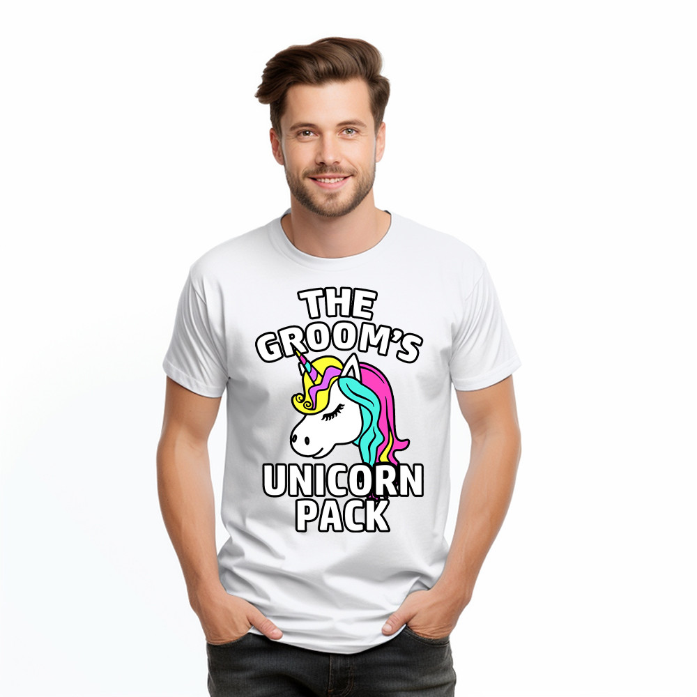 The Groom's Unicorn Pack T Shirt Funny Groomsmen Shirts Gifts For Dude Friends Basgiathsweatshirts - Image 3