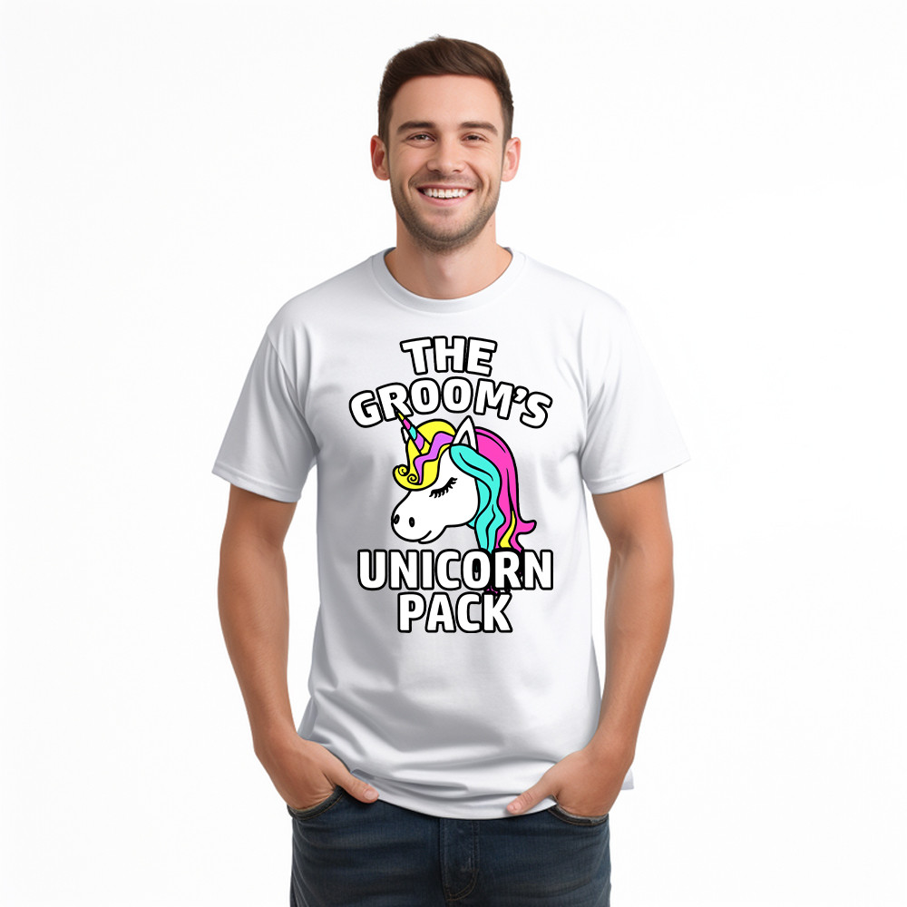 The Groom's Unicorn Pack T Shirt Funny Groomsmen Shirts Gifts For Dude Friends Basgiathsweatshirts - Image 2