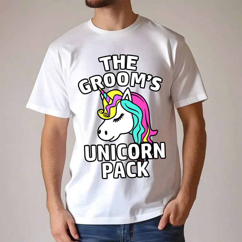 The Groom's Unicorn Pack T Shirt Funny Groomsmen Shirts Gifts For Dude Friends Basgiathsweatshirts - Image 4