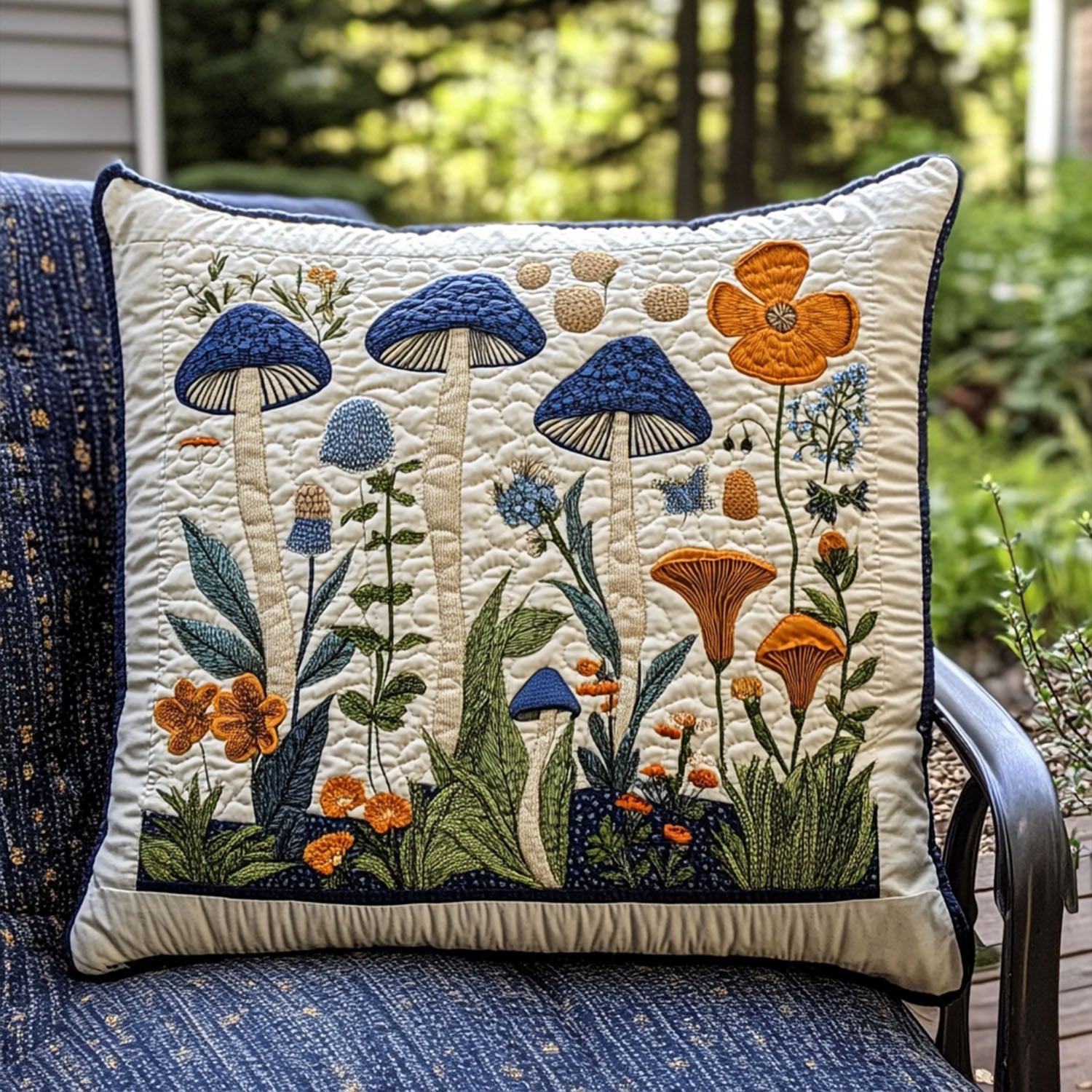 The Magic Mushroom Quilted Pillow Case Throw Pillow Case Covers Mushroom Gifts For Her