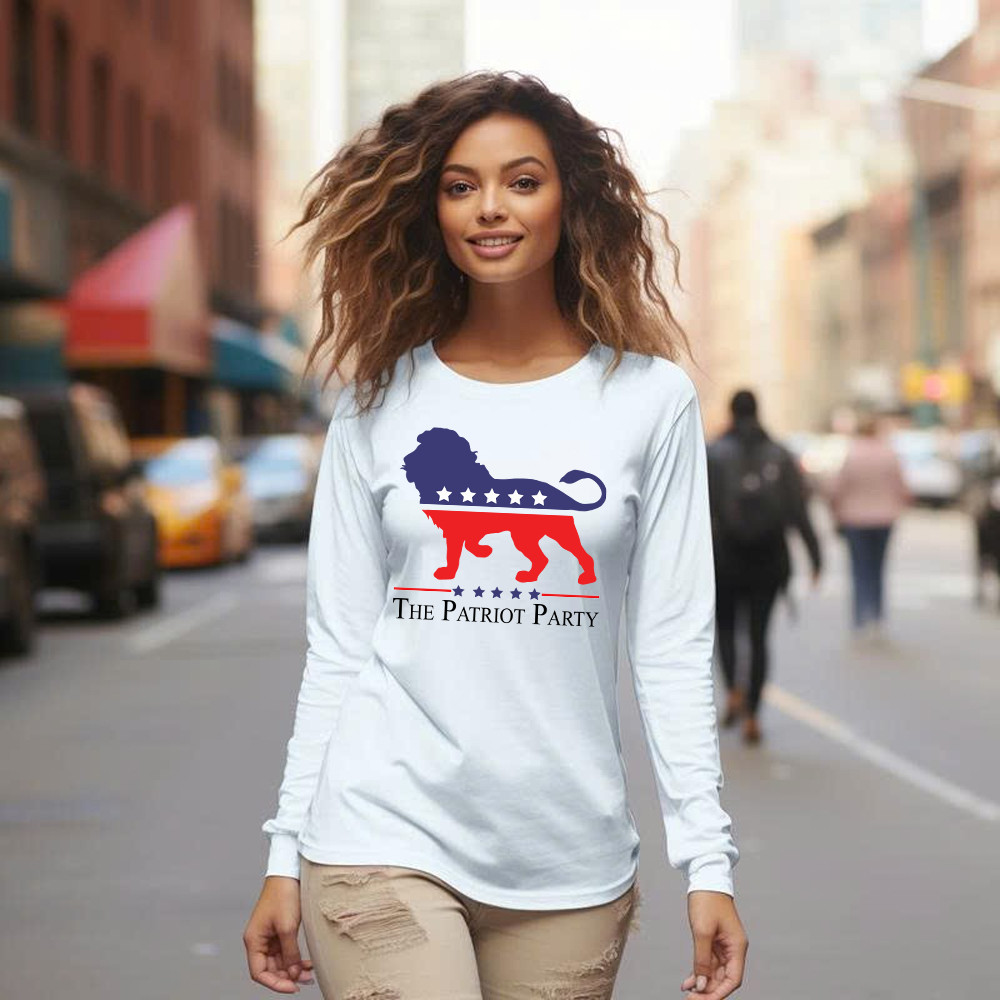 The Patriot Party Shirt Political Lion Trump MAGA The Patriot Party Long Sleeve Shirt Merch Basgiathsweatshirts - Image 2