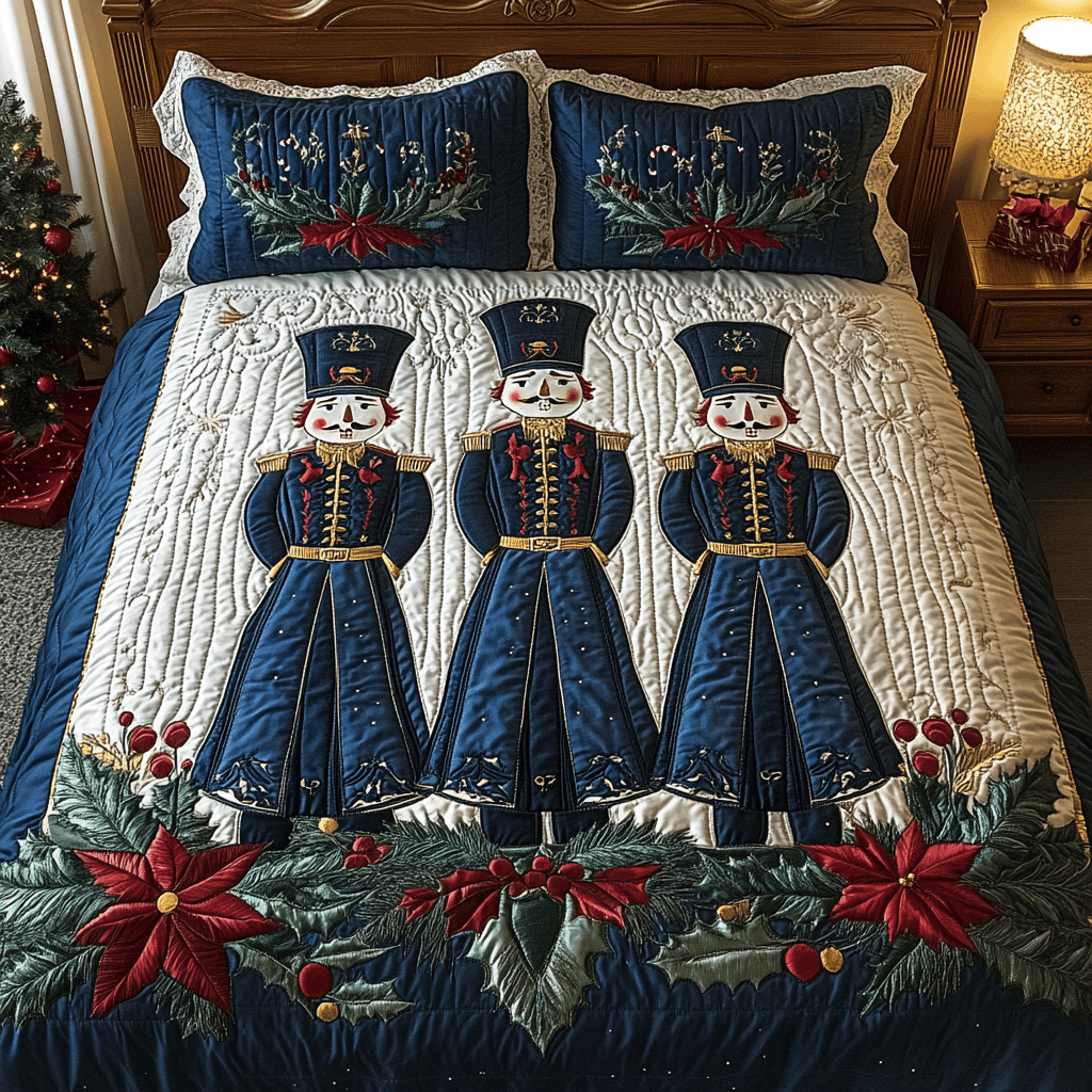 The Regal Nutcracker Touch Quilted Bedding Set Nutcracker Christmas Gifts