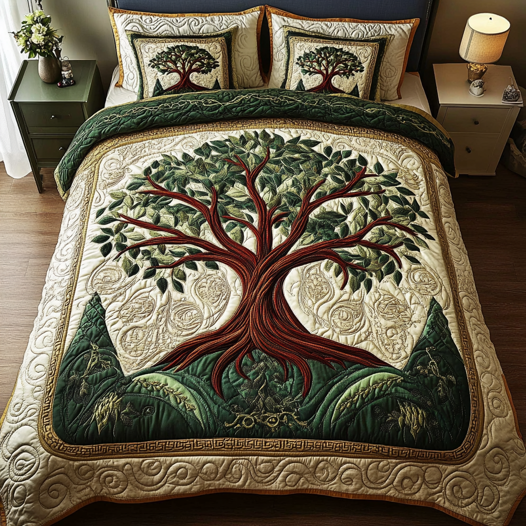 Timeless Branches Quilted Bedding Set Family Christmas Gifts